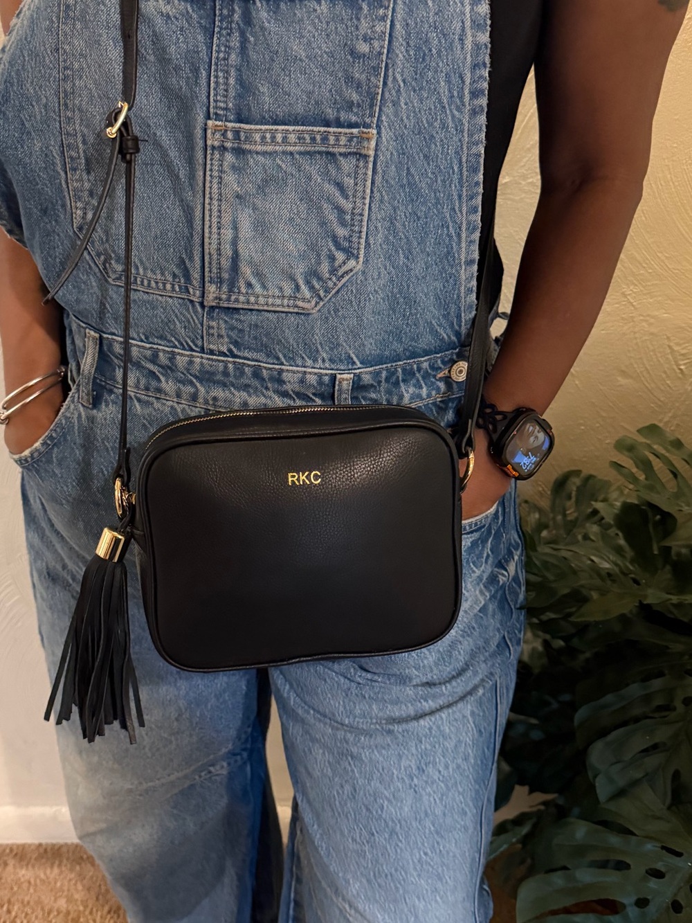 Mark & Graham Purse Black Crossbody Purse with Adjustable Strap 100% Leather